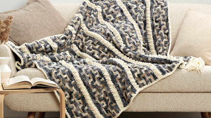 Crochet Snow Capped Mosaic Blanket Pattern
