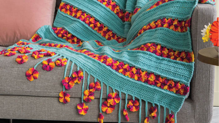 Crochet Garden Flowers Zinnia Blanket