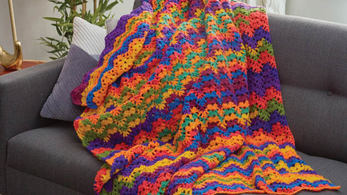 Crochet Vibrant Stripes Afghan