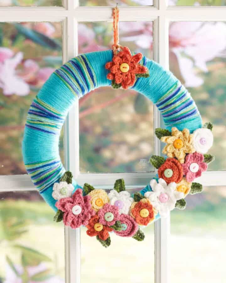 Red Heart April Showers Wreath Pattern