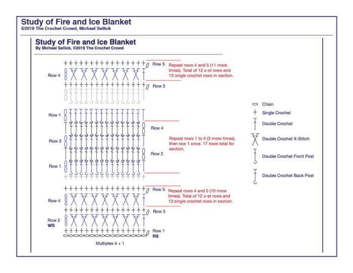 Study of Fire and Ice Crochet Diagram