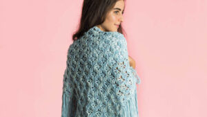 Crochet Mock-Rame Fringe Shawl