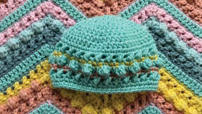 Crochet Baby Beanies with Hugs and Kisses