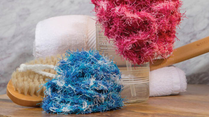 Crochet Scrubby Bath Pouf + Tutorial