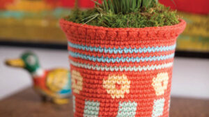 Crochet Flower Tapestry Pot Cozy