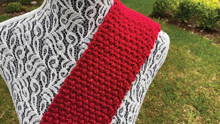 Crochet Over the Body Sash Ruby