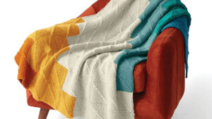 Knit Mitered Gradient Blanket