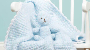 Crochet Baby Blanket and Optional Teddy Bear