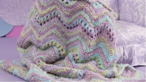 Crochet Fluffy Baby Ripple Blanket on Baby Furniture