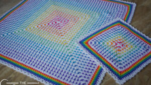 Crochet Rainbow Blanket and Lovey