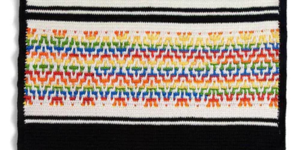 Crochet Nordic Rainbow Stripes Mosaic Blanket Pattern