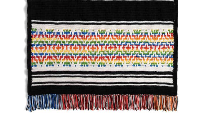 Crochet O’Go Nordic Rainbow Stripes Mosaic Blanket