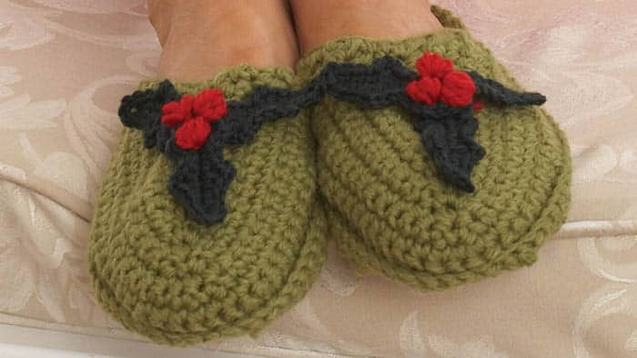 Crochet Holiday Slippers
