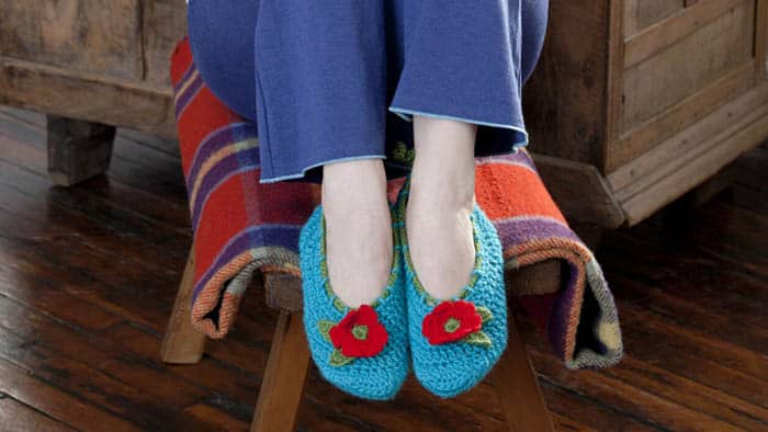Crochet Flower Slippers