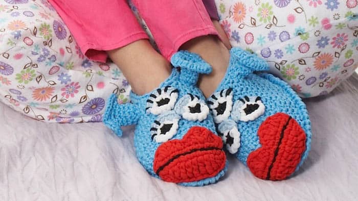 Crochet Monster Kisses Slippers