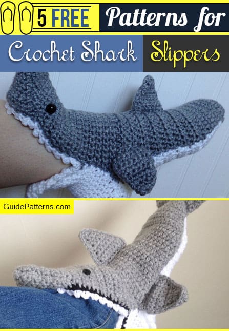 Crochet Shark Slippers Pattern Free