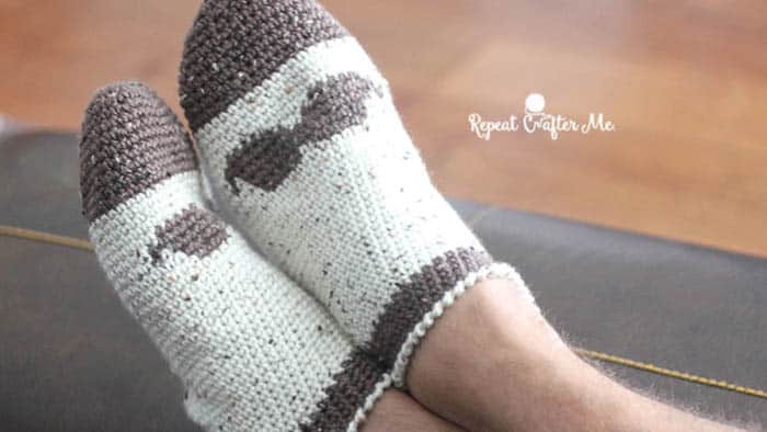 Crochet Slipper Socks for Men By Repeat Crafter Men