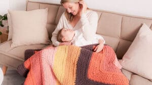 Crochet Step Stripes Blanket