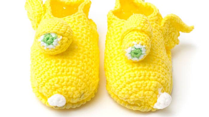 Crochet Yellow Monster Slippers