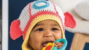 Crochet Baby Rocketship Hat