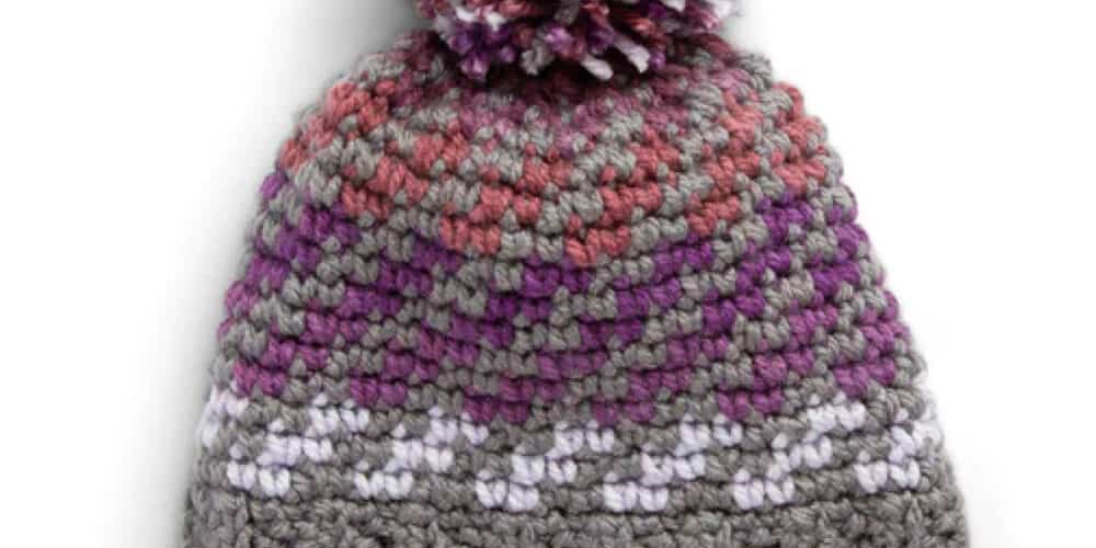 Crochet Spiral Hat Pom Pom Pattern