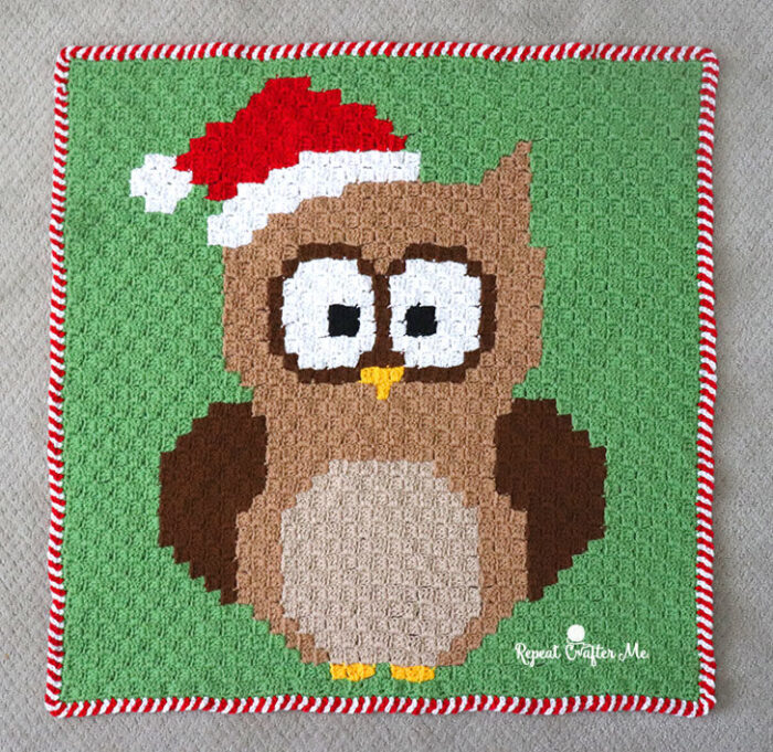 Christmas Owl Crochet Blanket