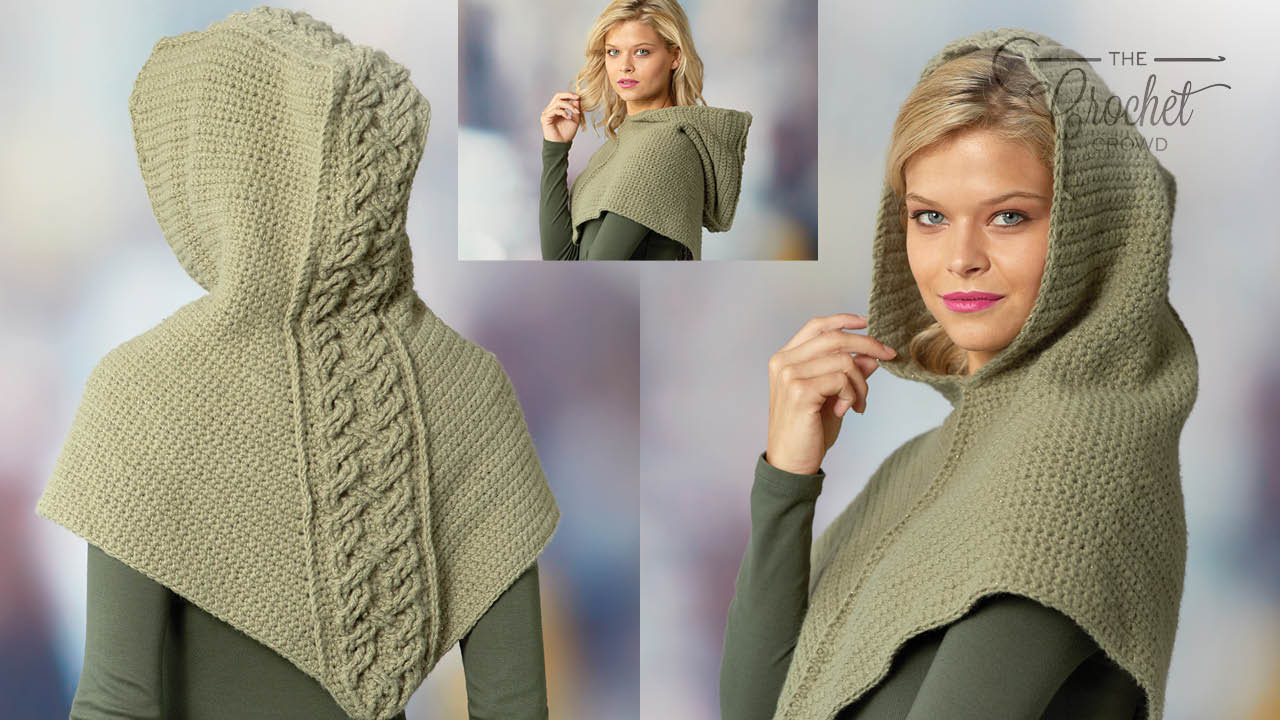 Cabled Hooded Cowl Crochet Pattern