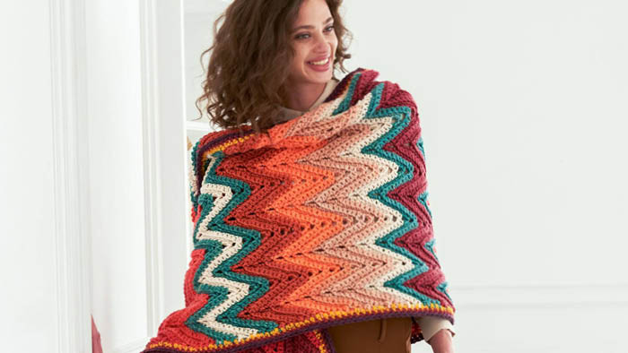 Crochet Zigzag in Time Shawl