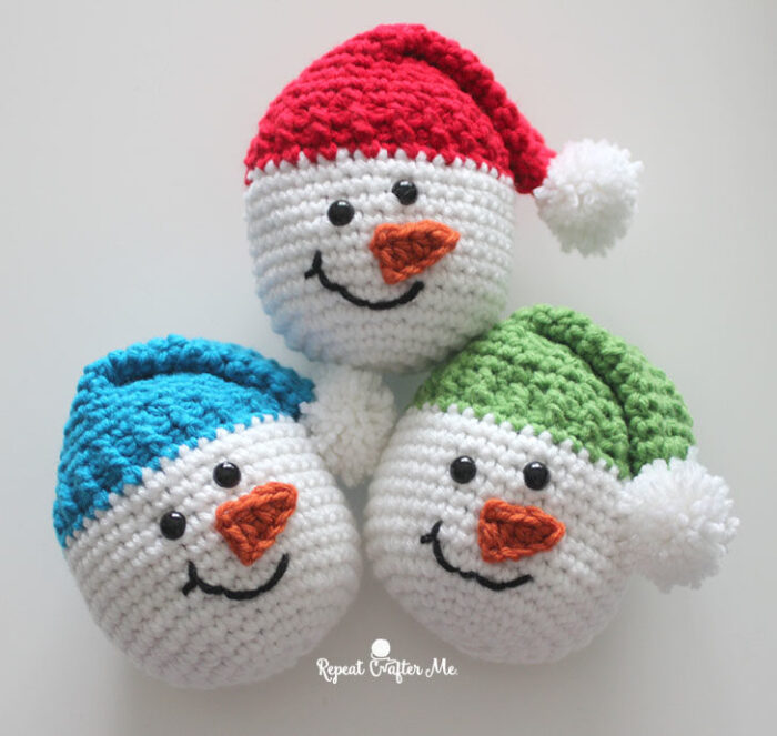 Crochet Snowman Heads