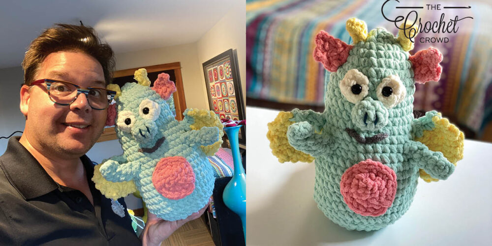 Crochet Sparkle Dragon with Mikey