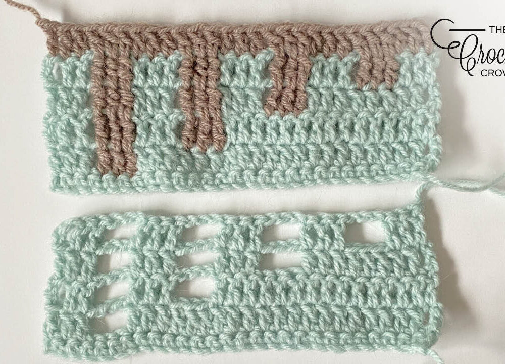 Crochet Waterfall Stitch with Grid