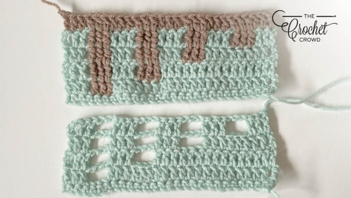 Crochet Waterfall Stitch with Grid