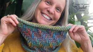 Tunisian Step Stitch Cowl Close Up