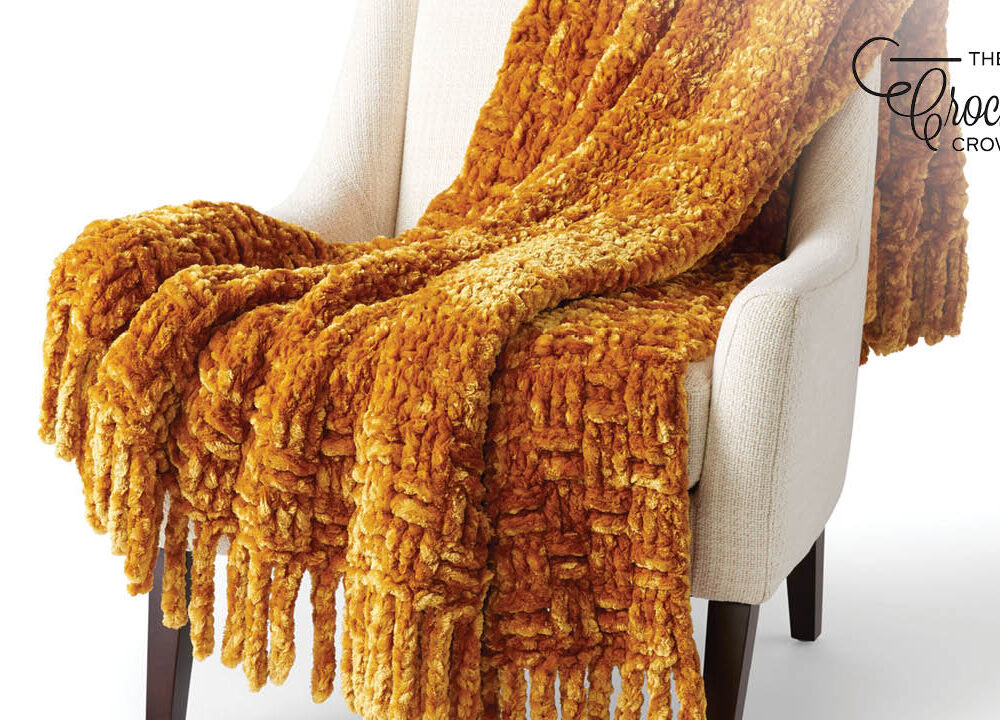 Ultra Plush Crochet Basket Weave Blanket