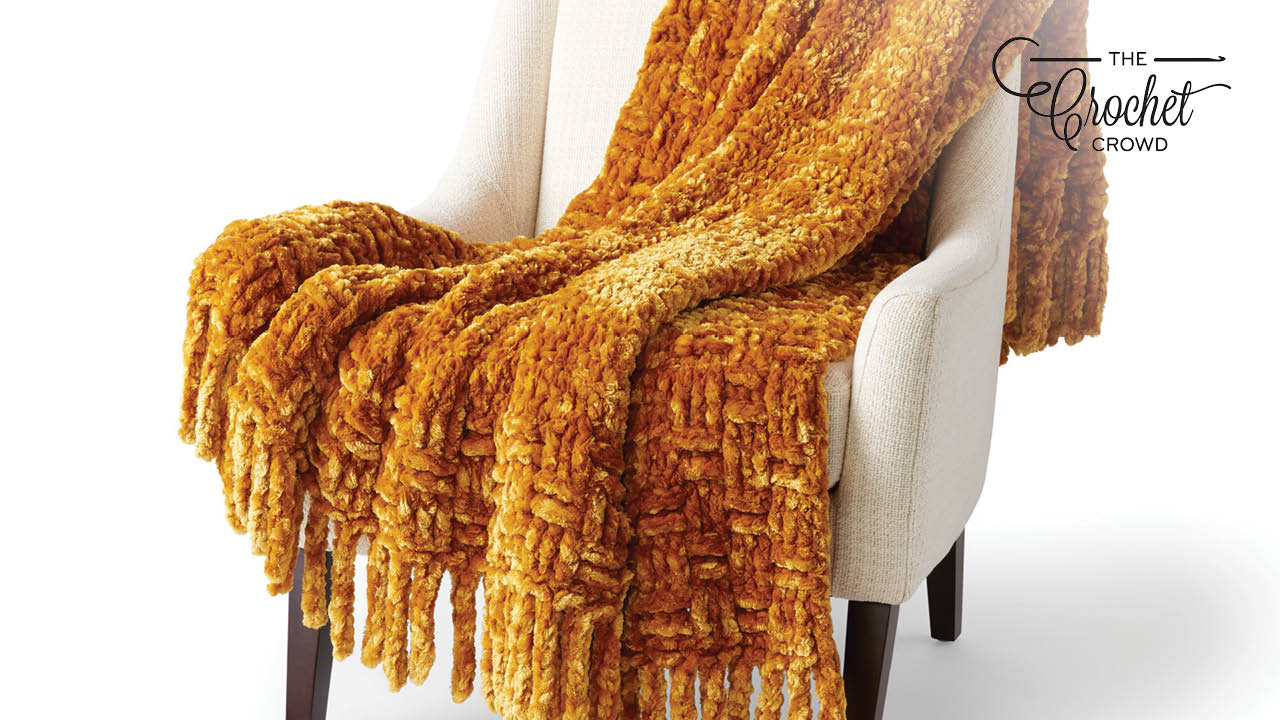 Ultra Thick Big Basket Weave Velvet Crochet Blanket