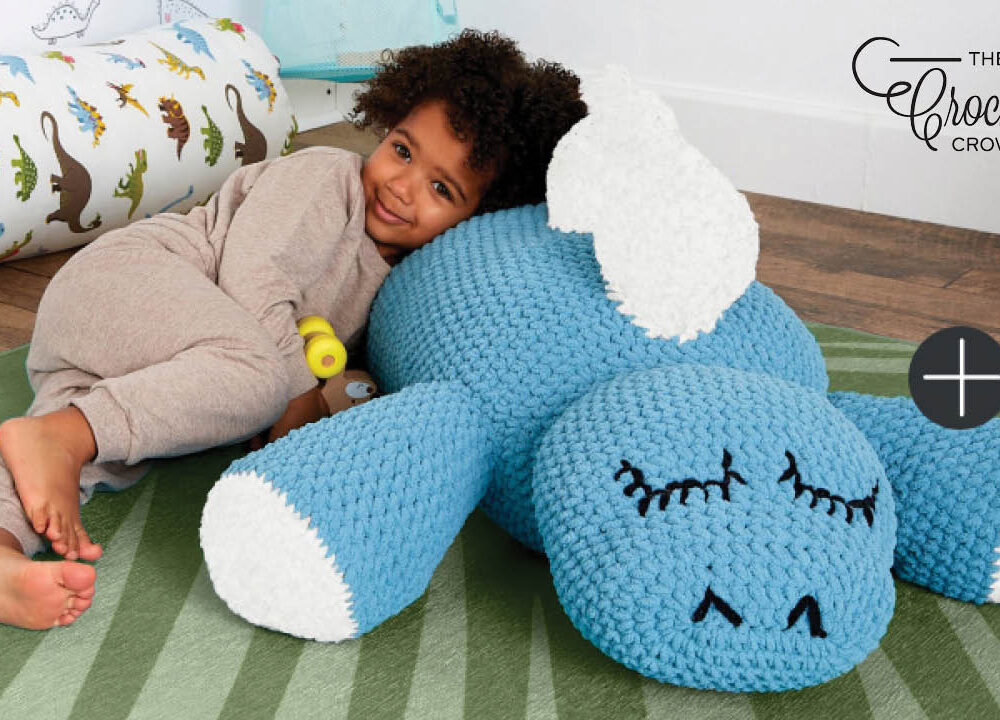 Crochet Snugasaurus Pillow