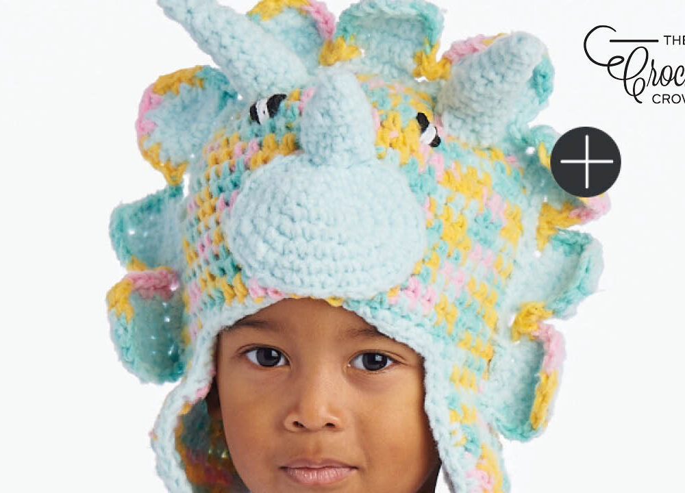 Crochet Triceratops Hat