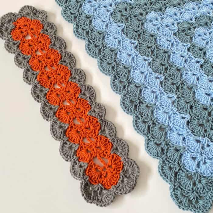 Crochet Twin Size Interlocking Shells Blanket