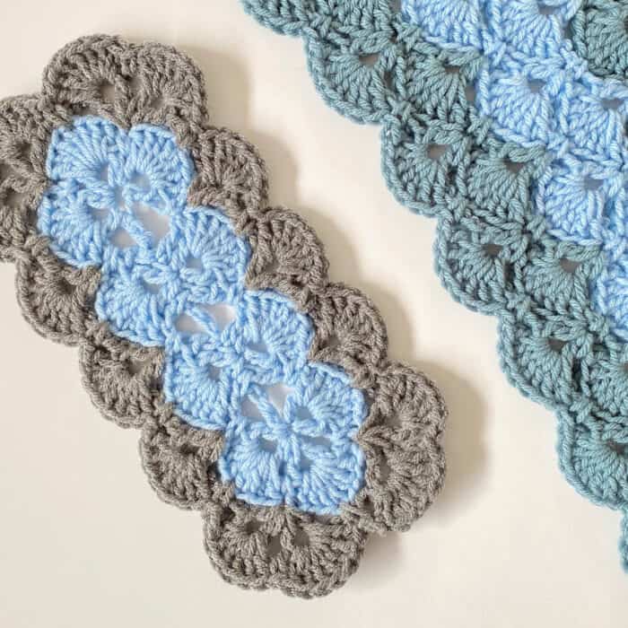 Crochet Wheelchair and Child Size Interlocking Shells Blanket Size