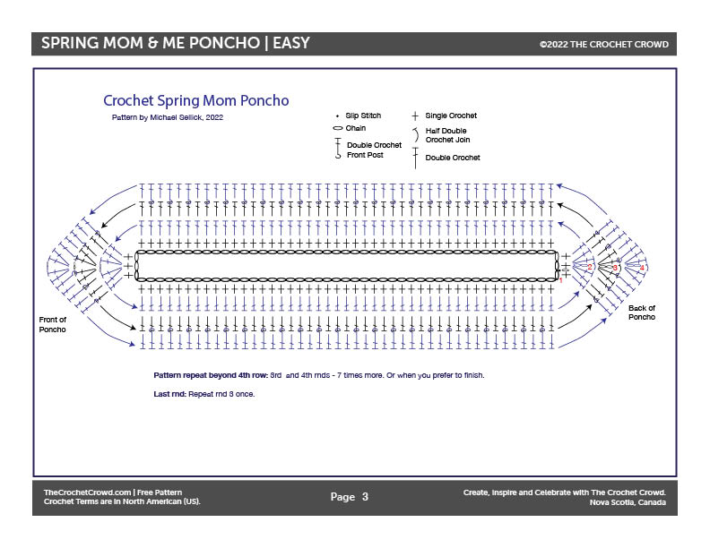 Spring Mom Poncho Crochet Diagram