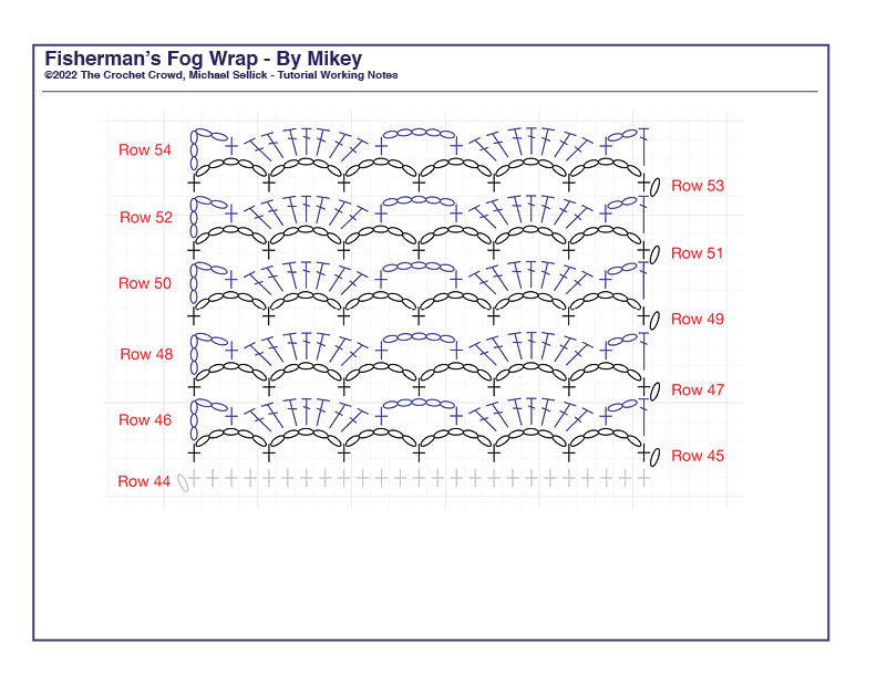 Crochet Diagram Fisherman's Fog Wrap Section 5