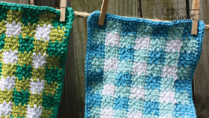 Crochet Gingham Dishcloth