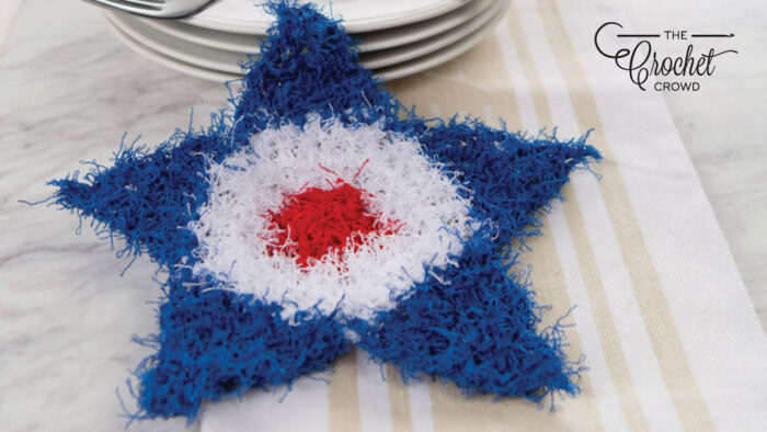 Crochet Star Patriotic Scrubby