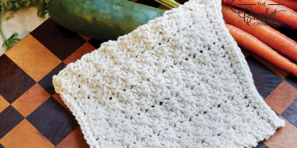 Crochet Textured Blocks Dishcloth