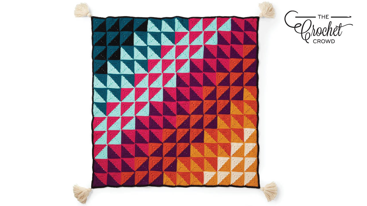 Prismatic Chromatic Crochet Granny Blanket