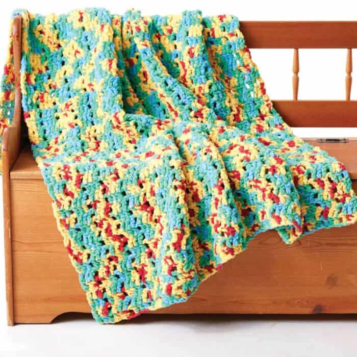 Crochet Bright Beginnings Beginner Baby Blanket