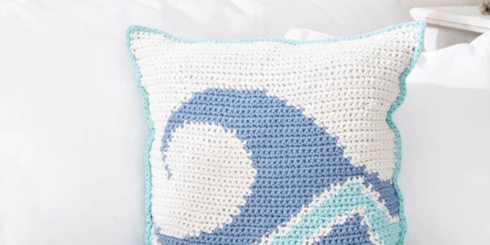 Crochet Catch A Wave Beach Inspired Pillow Pattern