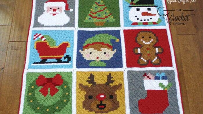 Crochet Merry Christmas Corner to Corner Blanket