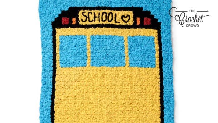 Crochet School Bus Corner to Corner Blanket