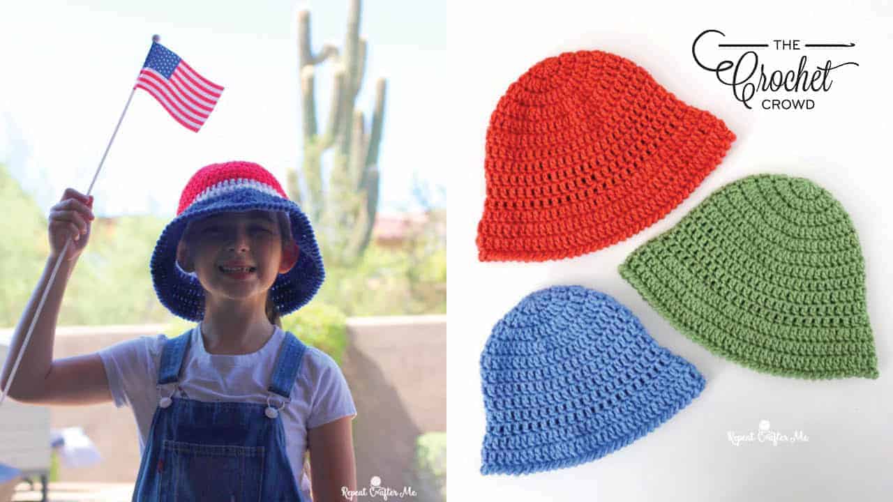 Family of Crochet Bucket Hats by Repeat Crafter Me